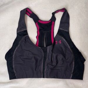 Under Armour Charcoal and Fuchsia Sports Bra